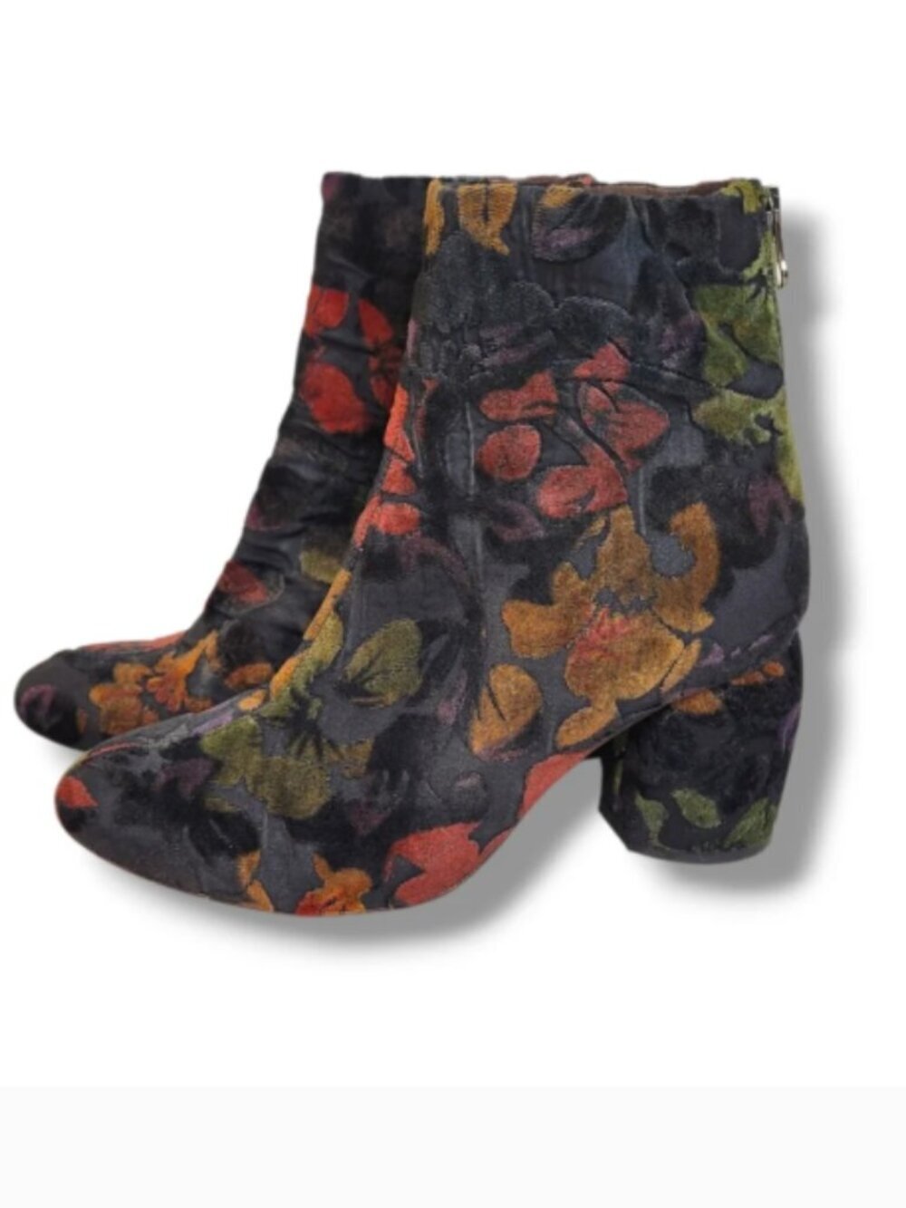 Anthropologie Etham Velvet Floral Boots Women's Size EU 36 US 5.5/6